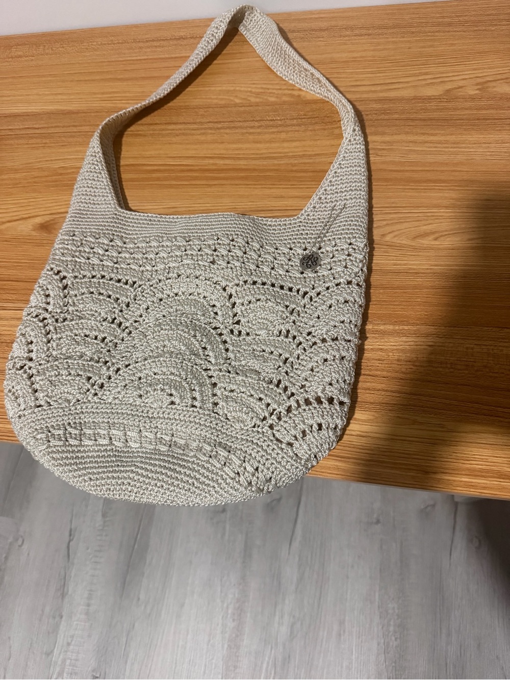 Crochet Shoulder Bag in Light Beige — Everyday Crochet Tote